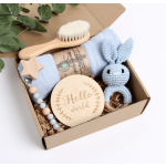 New Product Factory Wholesale Gift Basket Shower Essential Set Custom Gift Set Bamboo Cotton Muslin Baby Swaddle Blanket