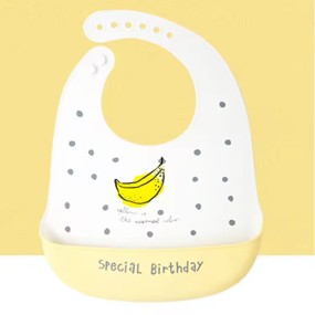 Waterproof Food Catcher Silicone Feeding Bib Silicone Baby Bib With Button