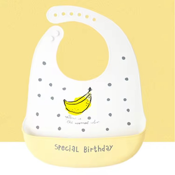 Waterproof Food Catcher Silicone Feeding Bib Silicone Baby Bib With Button