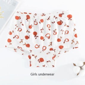 Wholesale Sustainable Organic Cotton Cute Panties Girls Custom Logo Print Children Underwear