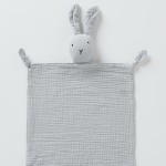 Cute Muslin Rabbit Baby Quilt Security Blanket Organic Cotton Rabbit Quilt Drool Bib