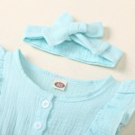 Toddler Girl Ruffle Sleeveless Romper Casual Summer Romper Pure Cotton Newborn Clothing
