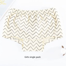 Custom Sample Service Custom 100% Pure Cotton Daily Underwear Set Baby Girls Muslin Tree Underwear With OPP Bag