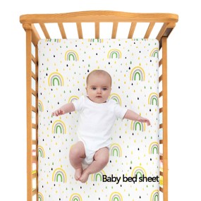 100% Cotton Knit Fitted Crib Sheet Quick-Dry Solid Muslin Cartoon Embroidery Simple Home Textile Baby Blanket