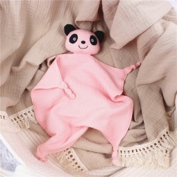 Organic Cotton Plush Toy Gauze Panda Cute Shape Baby Quilt Animal Baby Blanket
