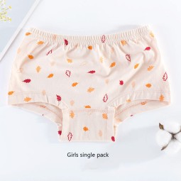 100% Pure Cotton Daily Muslin Tree Underwear Set For Girls Custom OEM Service With OPP Bag