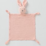 Cute Muslin Rabbit Baby Quilt Security Blanket Organic Cotton Rabbit Quilt Drool Bib