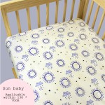 Breathable Organic Cotton Crib Sheet Cartoon Pattern Fitted Sheet Household Disposable Weaving Technology Fits Various Beds
