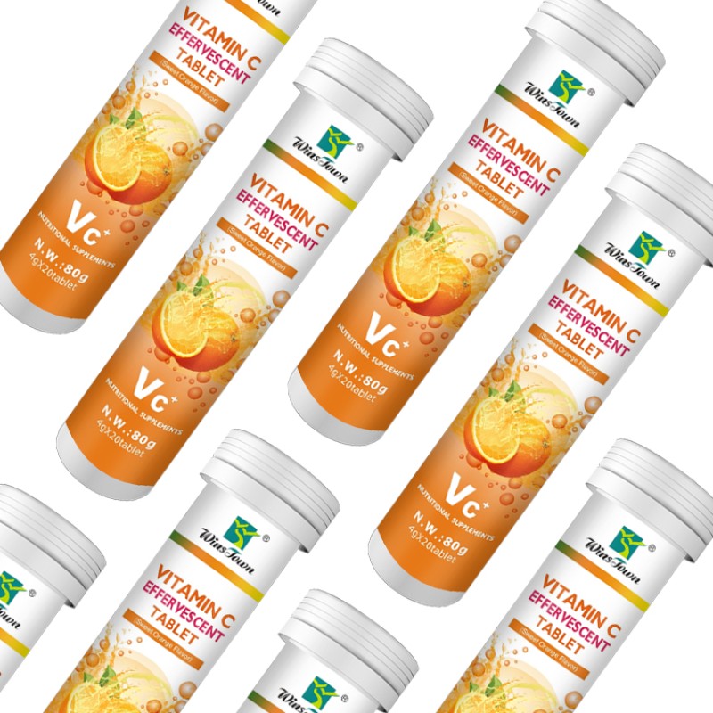 OEM/ODM Health Products Vitamin Supplements Sweet Orange Flavor Vitamin c Skin Whitening Effervescent Tablet
