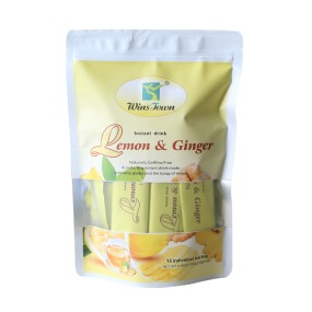 Lemon Ginger Tea Granules Herbal Natural Honey Fruit Powder Vitamin C Energy Fit Dietary Vegan Solid Drinks boost Immunity Tea