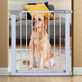 Extra Wide Metal Pet Gate Indoor and Outdoor Pet Door for Small Dogs and Cats