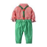 Formal Christmas Gift Creative Festival Children Set Stripe Print Children Suit Set Boy Overalls 2025