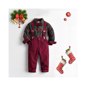 Christmas Costume Children Set Boy Navidad Pants Noel Vestido Classic Boy Suit Set Party Natal