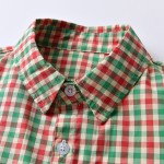 Christmas Children Set Boy Plaid Shirt Bow Overalls Party Dress Formal Wear Children's Clothing Set Natal Clothing De Noel