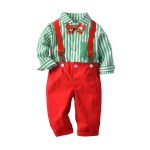 Formal Christmas Gift Creative Festival Children Set Stripe Print Children Suit Set Boy Overalls 2025