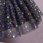 European & American Girl Dress Small Children Bow Flutter Sleeve Princess Mesh Puffy Skirt Christmas Princess Children Dress