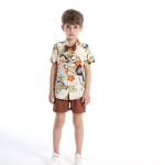 Summer Short Sleeve Floral Shirt Boy Shorts Casual Two-Piece Set Infant Children's Clothing Multi-Color Beach Outfit