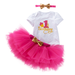 Cheap Wholesale Girl Bay Mixed Baby Clothing Set Summer Baby Girl Birthday Dress Romper Princess Dress