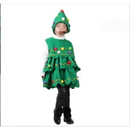 New Children Dance Costume Girl Tree Hat Set Gift Clothing Wholesale Cheap Clothes 2 pcs Set with Hat Christmas Performance
