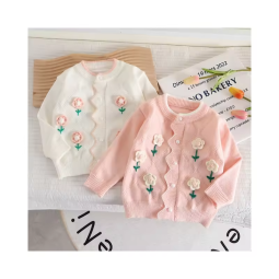 Girl Sweater Children Clothing Sweater Veste Hiver Cute Floral Winter Jacket Knit Casaco Teen Coat Chompa De Hombre