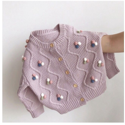 Girl Sweater Children Clothing Knit Top Chompa De Hombre Chandails Pour Filles Single-Breast Fashion Cardigan Knit Coat