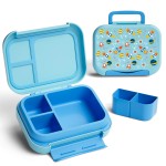 Children's Bento Lunch Box with Easy-Open Lock Portable BPA-Free Bento Box for Toddlers Back to School Lunch Box with Divider