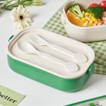 Pastoral Style Stainless Steel Lunch Box with Spoon and Fork Children's Bento Box Portable Food Container