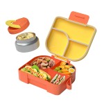 Hot Sale Elephant Design Baby Lunch Box with 3 Compartments Children's Bento Box with Stainless Steel Container Wholesale