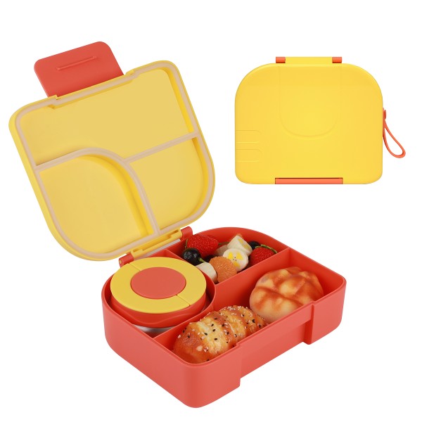 Children's Soup Lunch Box Thermal Lunch Food Container with 3 Compartments for Kids School Hot Food Insulated Food Jar