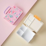 Hot Sale 3-Compartment Children's Bento Box Multifunctional Food Storage Box Baby Food Container with Spoon and Fork