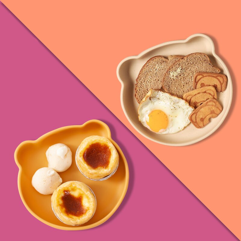 2025 New Product Eco-Friendly Silicone Baby Feeding Plate Manufacturer Wholesale Silicone Baby Tableware Strong Suction Tableware