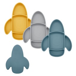 Custom BPA-Free Silicone Toddler Airplane Meal Plate Food-Grade Children Dining Tableware Baby Feeding Divided Plate