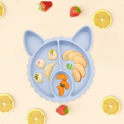 OEM/ODM Cute Design New Infant Feeding Tableware Food-Grade Silicone Weaning Plate BPA-Free Custom Modern Children Dish