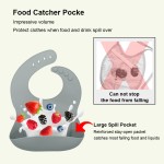 Custom BPA-Free Divided Silicone Baby Plate Bib Cup Eco-Friendly Children Splash-Proof Feeding Suction Baby Grip Plate Set