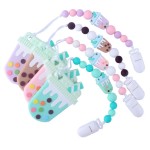 Silicone Pacifier Wooden Dummy Clip Chain Pacifier Holder Beads Silicone Baby Pacifier Clip Baby Teether