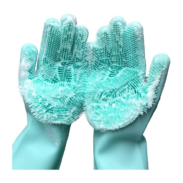 Magic Heat Resistant Silicone Rubber Cleaning Hand Scrubber Kitchen Ware Household Washing Glove