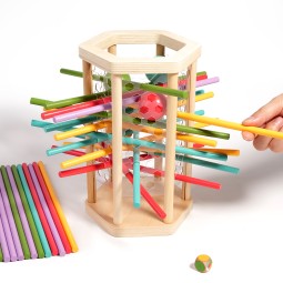 New Montessori Play Board Dice Game Classic Fun Kerplunk Game Night Gift Colorful Stick Math Puzzle Toy