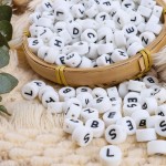 Wholesale 12mm Printed Bpa Free Baby Latex Beads Food Grade Soft Baby Teething Pacifier Clip 12mm Chew Silicone Letter Beads