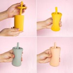 Wholesale Silicone Baby Straw Cup BPA Free Baby Silicone Cup with Straw Baby Feeding Supplies