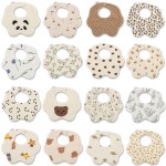 Wholesale Custom Reusable Soft Button Anti-Drool Bib Organic Cotton Bib Baby Waterproof Infant Bib