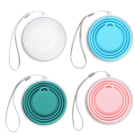 Travel Portable Food Grade Silicone Collapsible Water Bottle Custom Drinking Coffee Cup Reusable Collapsible Coffee Cup with Lid