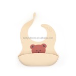 Multicolor Custom Heat Transfer Waterproof Food Grade Silicone Bib Adjustable Baby Bib