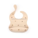 Multicolor Custom Heat Transfer Waterproof Food Grade Silicone Bib Adjustable Baby Bib