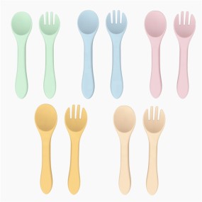 Custom Spoon Silicone Spoon Meal Fork Feeding Baby Learning Silicone Spoon