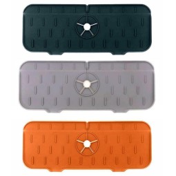 2022 Silicone Sink Faucet Drip Tray Sink Splash Guard Drip Catcher Sink Faucet Drip Tray Kitchen Faucet Backsplash Drain Mat