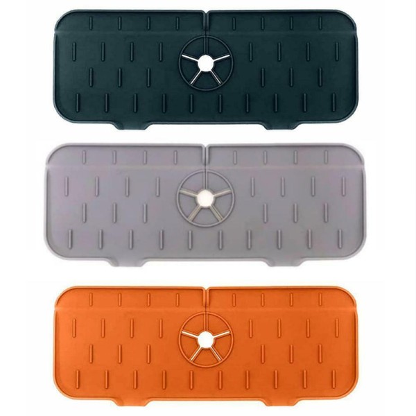 2022 Silicone Sink Faucet Drip Tray Sink Splash Guard Drip Catcher Sink Faucet Drip Tray Kitchen Faucet Backsplash Drain Mat