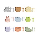 New Eco-Friendly Non-Toxic Strong Suction Bowl Spoon Set Feeding Bib Baby Silicone Plate Set