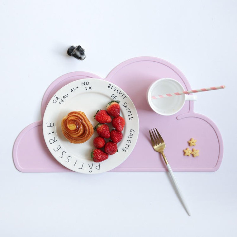 Multicolor Cloud Shape Baby Feeding Placemat Foldable Silicone Children Infant Eating Mat