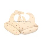Multicolor Custom Heat Transfer Waterproof Food Grade Silicone Bib Adjustable Baby Bib
