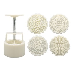 3D Mooncake Mold Press and Silicone Round Mooncake Mold